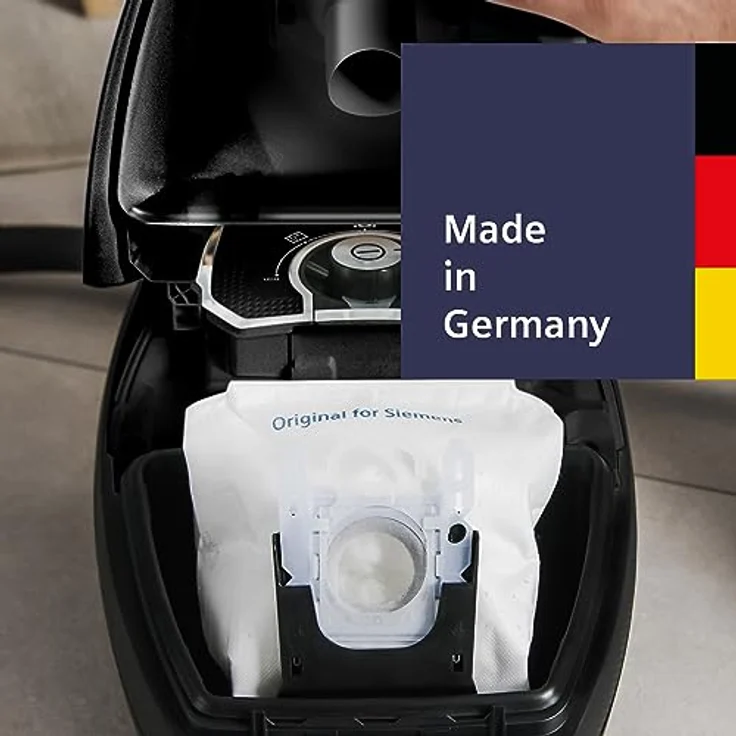 Siemens 576863 Staubsaugerbeutel, Hygieneverschluss für 99,9% Feinstaubfilterung, hohe Staubaufnahmekapazität – Bild 5