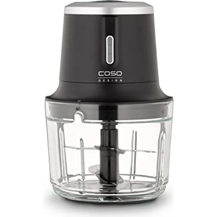 CASO Chop & Go – kabelloser Design Zerkleinerer mit 4 Edelstahlklingen, flexibel und überall einsatzbereit, bis zu 60 Min. Laufzeit, 2.300 U/min., vielseitiges Zubehör