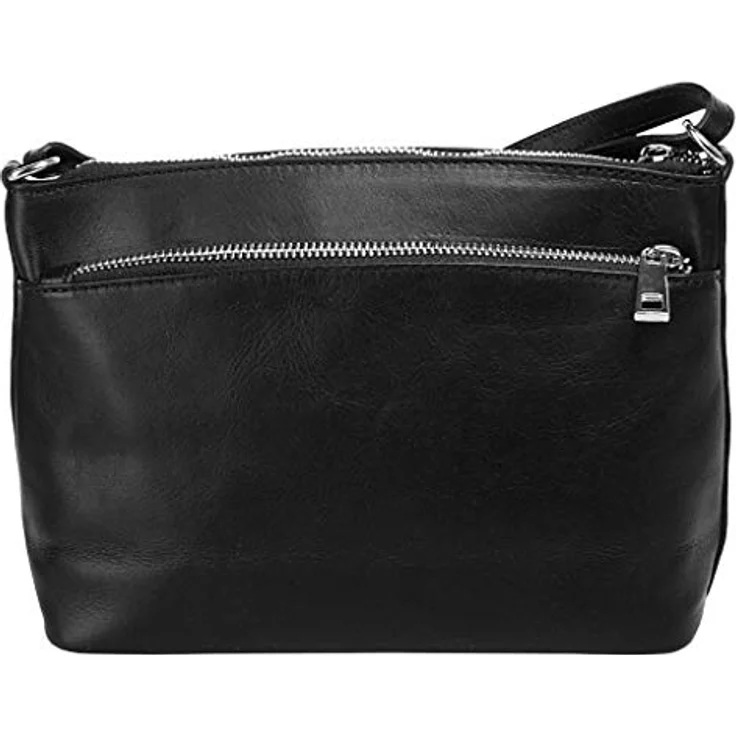 Samantha Look Umhängetasche, echt Leder, Made in Italy, 23 cm x 17 cm x 8 cm, stufenlos verstellbarer Schultergurt, mehrere Fächer mit Reißverschluss – Bild 9