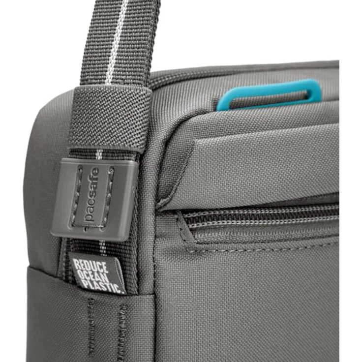 Pacsafe Go Umhängetasche RFID, 24 cm, grau, 100% PET mit sicherer RFID-Technologie – Bild 11