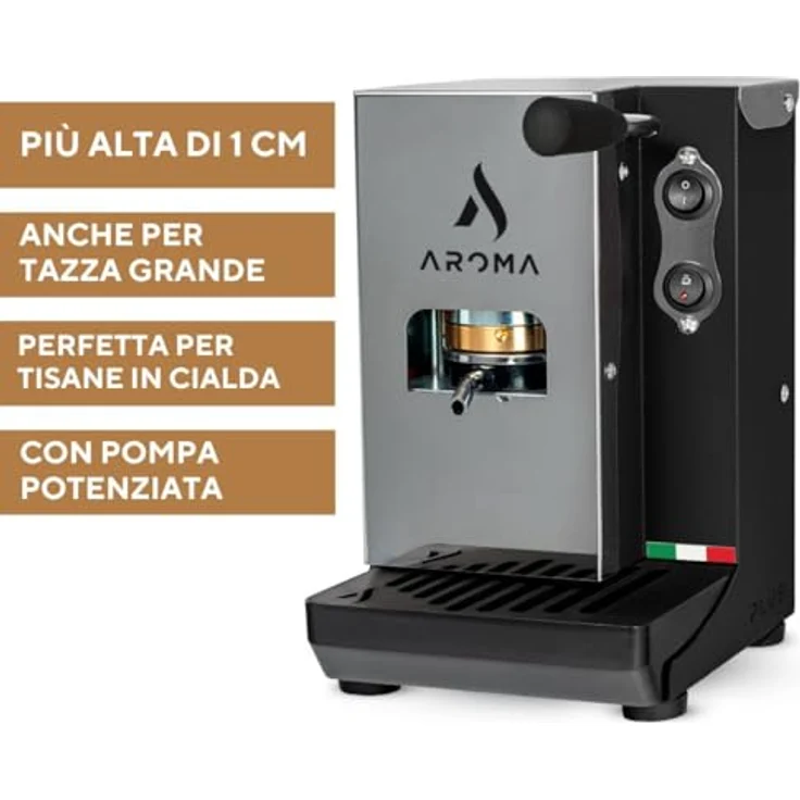 Aroma PLUS - ESE-Padmaschine Espressomaschine Schwarz, Edelstahl – Bild 3