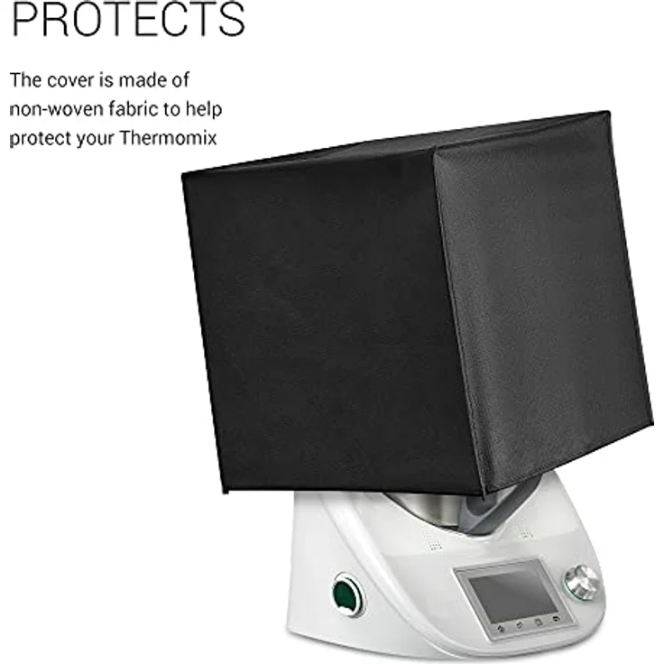 kwmobile Hülle kompatibel mit Thermomix TM5 / TM6 - Küchenmaschine Staubschutz Abdeckhaube - Staubhaube in Schwarz – Bild 2