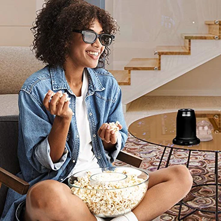 Duronic POP50 BK Popcornmaschine | Heißluft ohne Fett & Öl | 1200 Watt | inkl. Messbecher | für 50 Gramm Mais | abnehmbare Schüssel | Ölfreies Popcorn | Kalorienarm | Schwarz – Bild 5