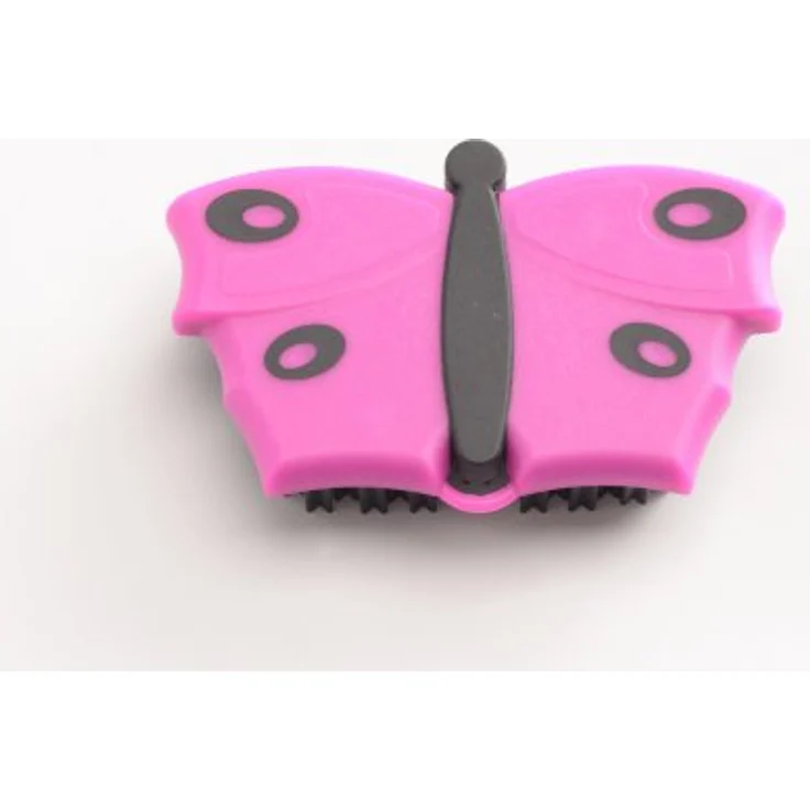 V7 Hand-Bürste, Fusselbürste, Kleider-Bürste, Polster-Bürste, mit V-förmigen Borsten, zum Entfernen von Tier, im Schmetterlings-Look, pink – Bild 4