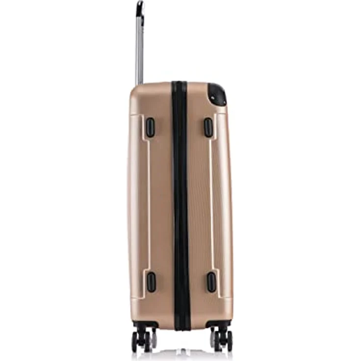 Flexot® Flex-2045 Koffer Zwillingsrollen Trolley Hartschale XL Goldfarben – Bild 4