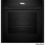 Neff B59CR7KY0 Einbau-Backofen, 60 x 60 cm, DEEP BLACK, Energieeffizienzklasse A+, mit 2-jähriger Herstellergarantie und AquaStop