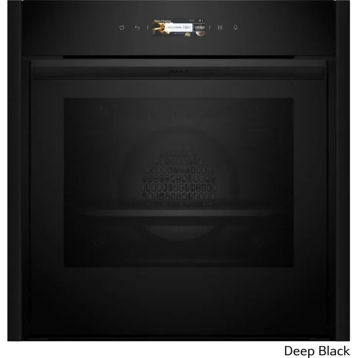 Neff B59CR7KY0 Einbau-Backofen, 60 x 60 cm, DEEP BLACK, Energieeffizienzklasse A+, mit 2-jähriger Herstellergarantie und AquaStop