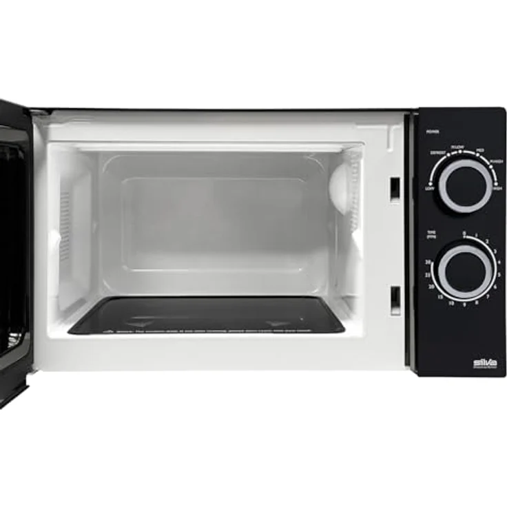 Silva MW-C 25.2, Mikrowelle Schwarz mit Keramikboden und 700W, platzsparend und große Nutzfläche – Bild 7