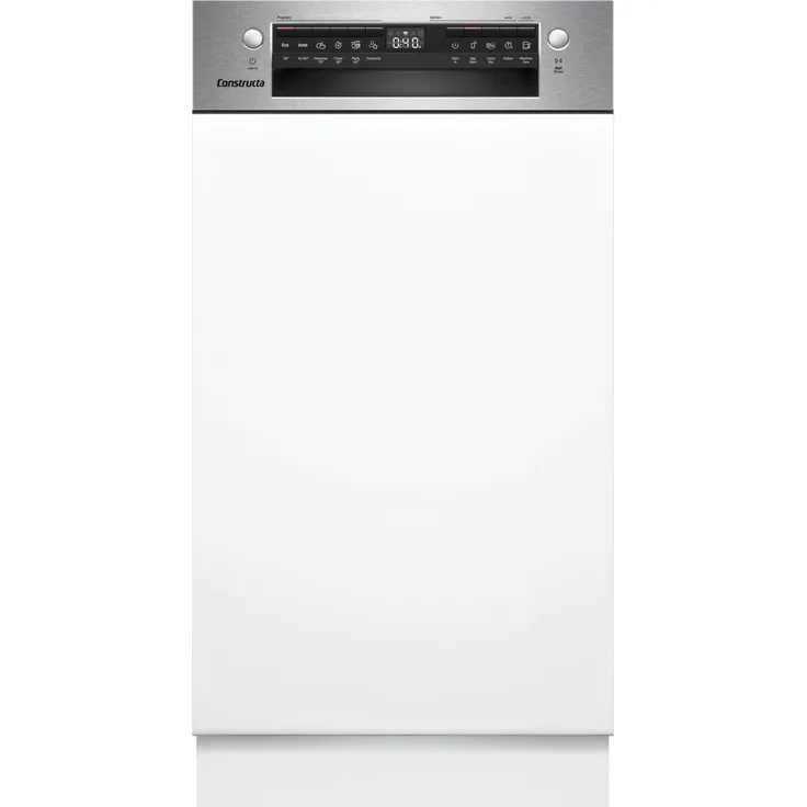 Constructa CP6IS01HKE, Teilintegrierter Geschirrspüler 45 cm mit 10 Maßgedecken, gebürsteter Stahl, Home Connect-fähig