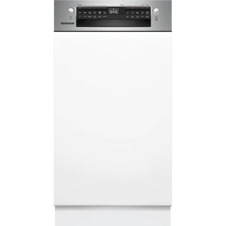 Constructa CP6IS01HKE, Teilintegrierter Geschirrspüler 45 cm mit 10 Maßgedecken, gebürsteter Stahl, Home Connect-fähig