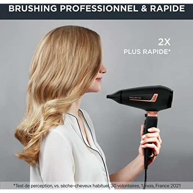 Rowenta Pro Expert Haartrockner, Motor Pro AC, Leistung 2.200 W, extrem schnelles Trocknen, Ionen-System zur Reduzierung statischer Elektrizität, 2 Zu, Schwarz/Sommerblush – Bild 3