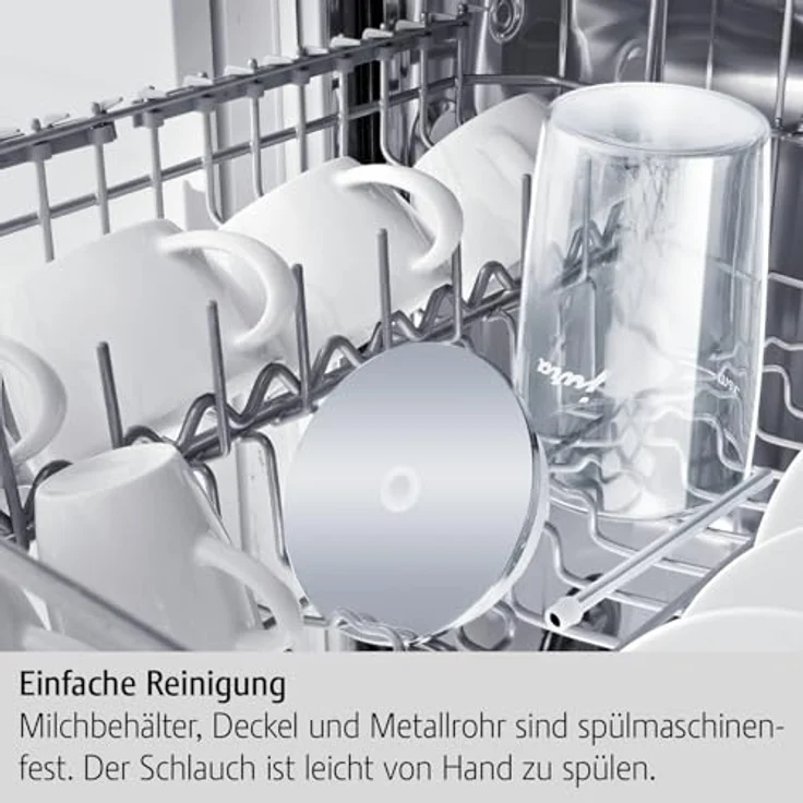 Jura 72570 Glas-Milchbehälter 0,5 L inklusive Milchschlauch, Transparent, 9,2 x 9,2 x 13,5 cm – Bild 4