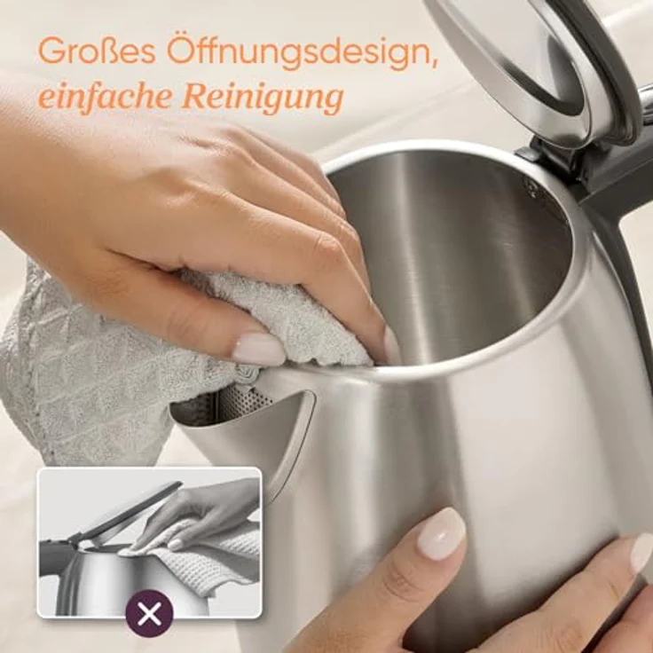 Cosori Wasserkocher Edelstahl 1,7 L, 2200W, mit Strix-Thermostat und LED Beleuchtung – Bild 6