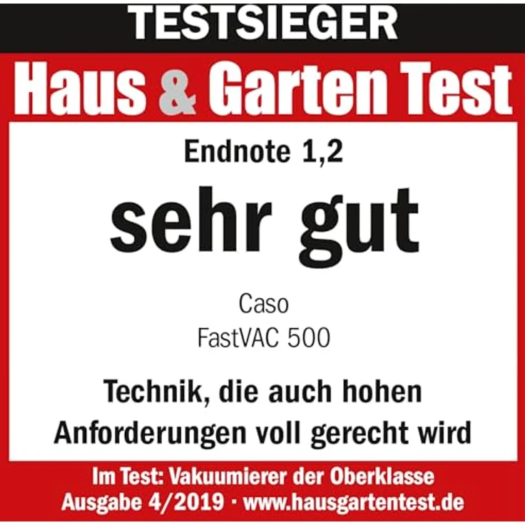 Caso FastVac 500 Gewerbevakuumierer - Edelstahl Vakuumierer für den professionellen Gebrauch - doppelte Kolbenpumpe 20 Liter-Min., doppelte Schweißnaht, inkl. 2 Folienrollen – Bild 3
