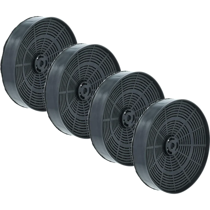 vhbw 4x Aktivkohlefilter für Brandt 77X2961 Dunstabzugshaube, schwarz, effektive Geruchsfilterung für saubere Küche