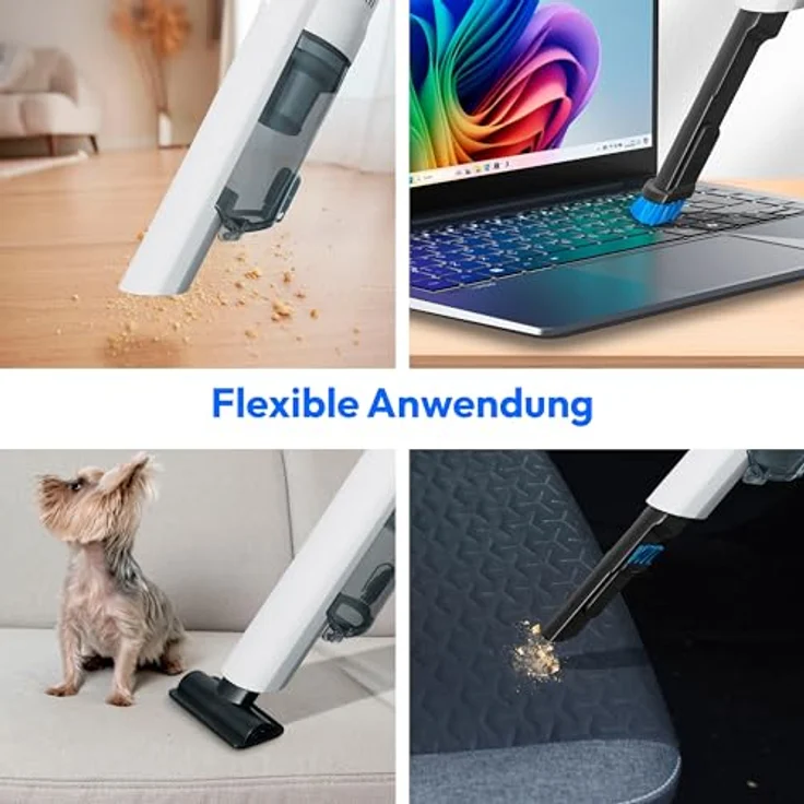 MEDION Handstaubsauger MD12057, kabellos mit BLDC-Motor, HEPA-13 Filter, 20 kPA Saugleistung, weiß – Bild 3