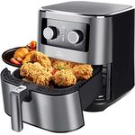Uten Heißluftfritteuse, 5.5L XXL Airfryer heissluftfriteuse 1700W Friteuse, Timer, Antihaft-Bratkorb Luftfritteuse für 2-8 Personen, Wärmeisoliert