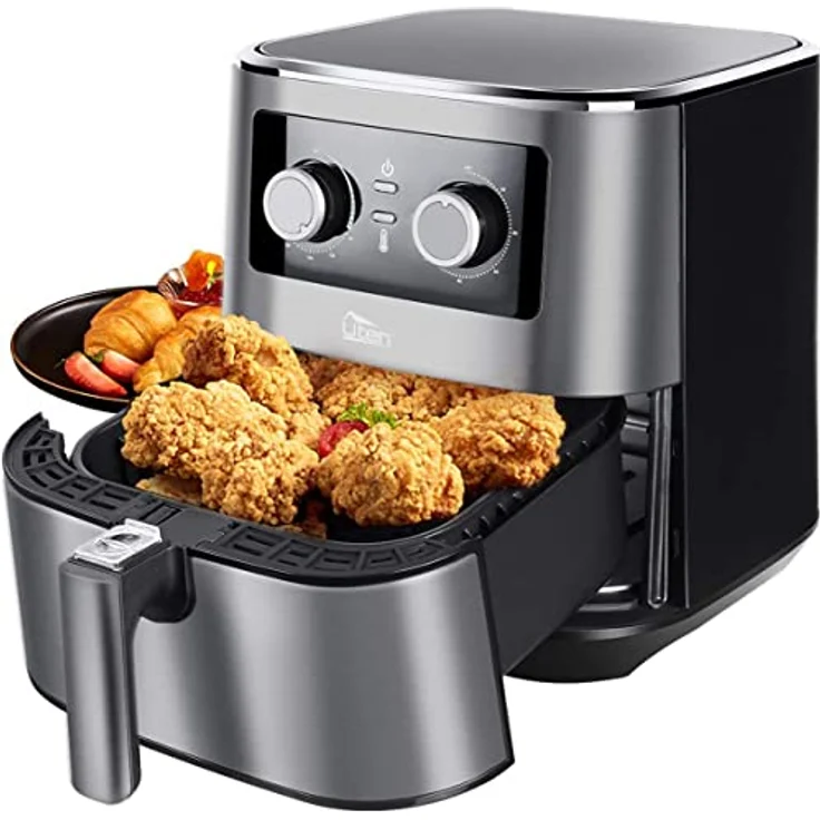 Uten Heißluftfritteuse, 5.5L XXL Airfryer heissluftfriteuse 1700W Friteuse, Timer, Antihaft-Bratkorb Luftfritteuse für 2-8 Personen, Wärmeisoliert – Bild 1