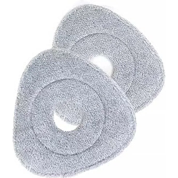 BEM Ersatz-Moppaufsatz Mopp-Köpfe, Pads, Mikrofaser Ersatzbezug 2er-Set ORBITA Wischmopp Set mit Eimer - selbsttrennendes Schmutz und Frischwassersystem, Grau