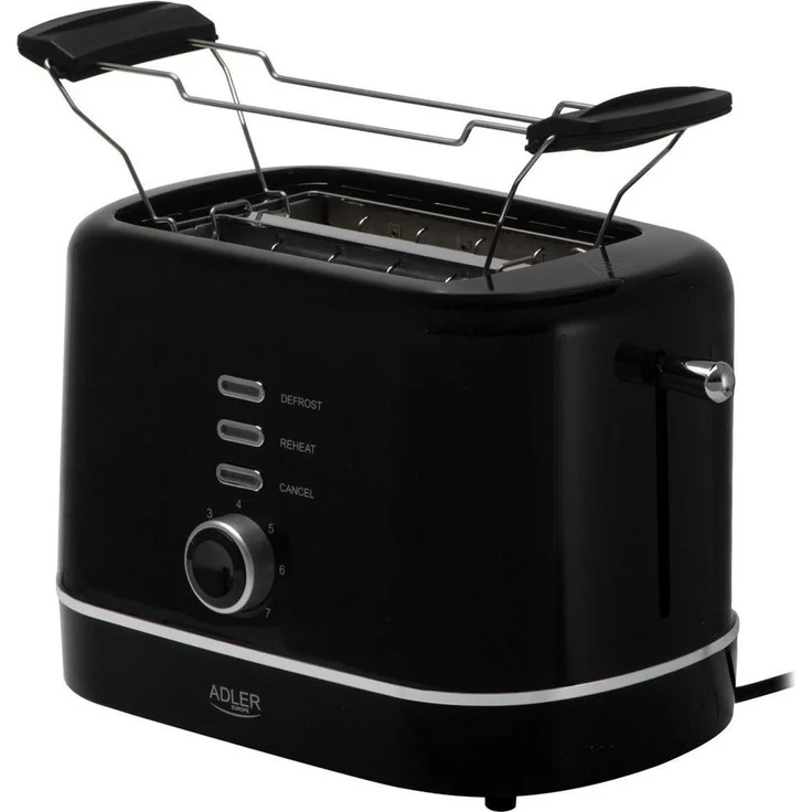 Adler AD 3224b, Toaster mit 850 Watt Leistung, 7 Bräunungsstufen, schwarz