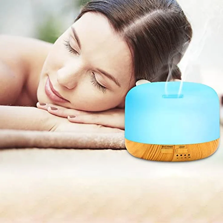 Retoo Aroma Diffuser, Ultraschall Aromatherapie Luftbefeuchter 300ml, Öle Diffusor mit 12 Lichtfarben LED - Duftlampe für Zuhause, Büro, Schlafzimmer, Yoga Spa – Bild 5