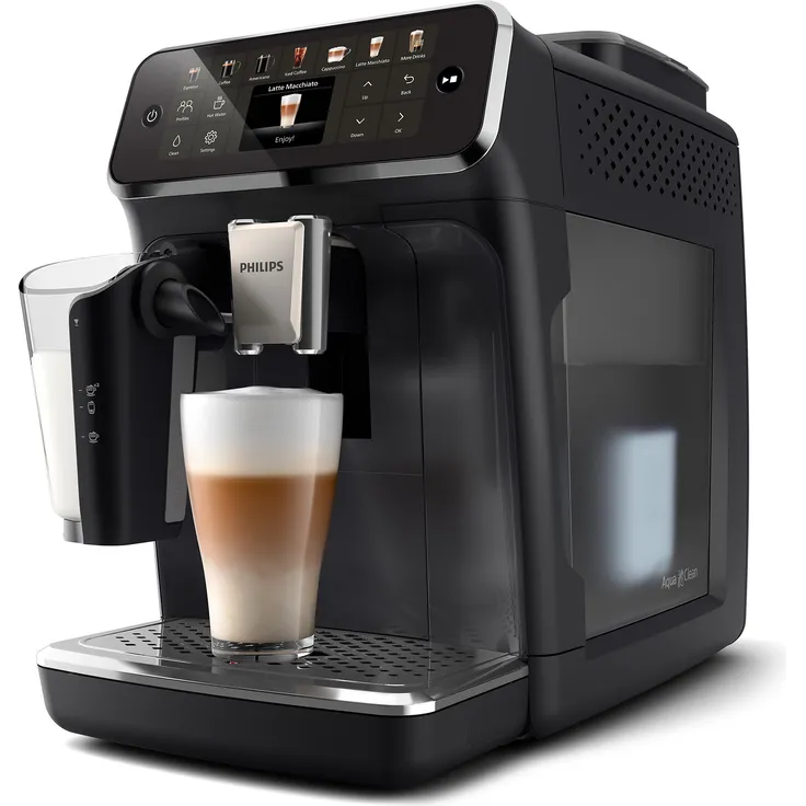 Philips EP4441/50, Kaffeevollautomat, Schwarz mit LatteGo Milchsystem und SilentBrew Technologie
