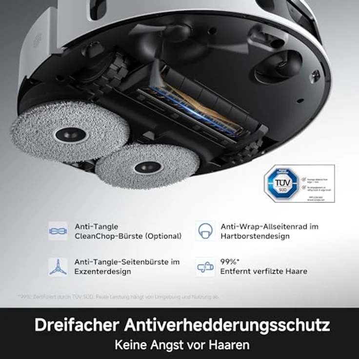 MOVA Robot Vacuum E50 Ultra, Beutellos, Weiß, 30.000 Pa Saugleistung, Rund, Mop-Wischfunktion – Bild 7