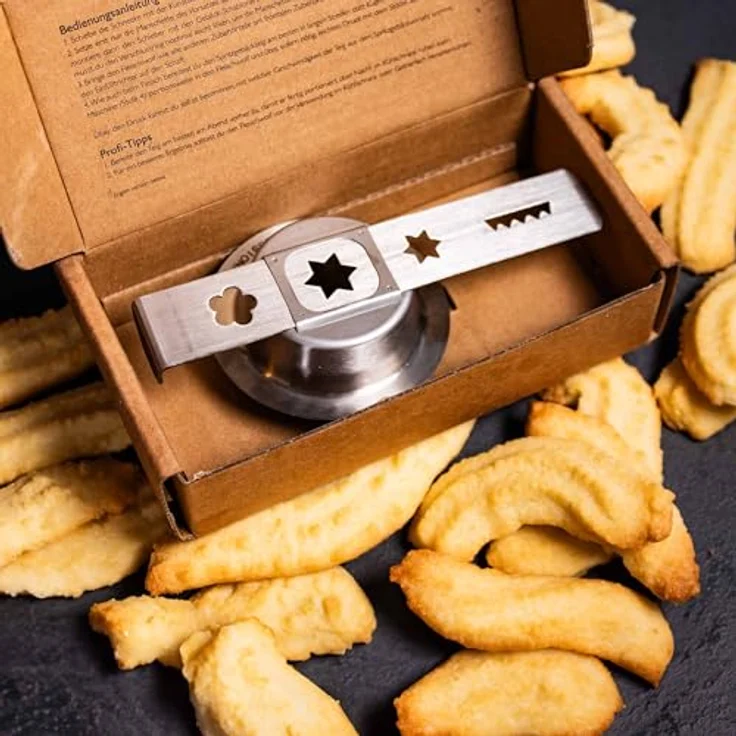 Kenny Professional Spritzgebäckvorsatz Größe 8, 4 beliebte Muster, spülmaschinenfest, kompatibel mit Kenwood Fleischwolf – Bild 3