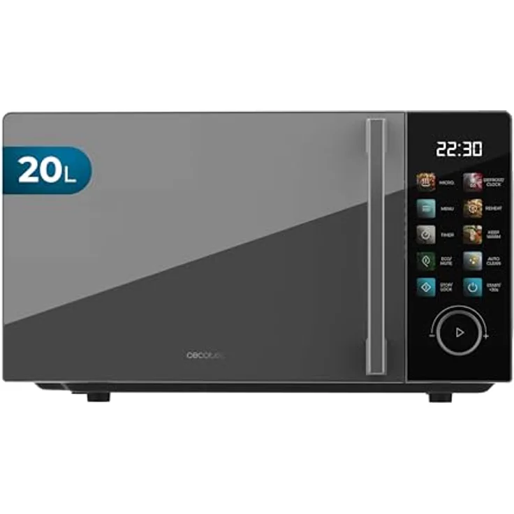 Cecotec Proclean 6030 Black, Mikrowelle mit 20 Litern, 700 W, Touchscreen und 10 Leistungsstufen