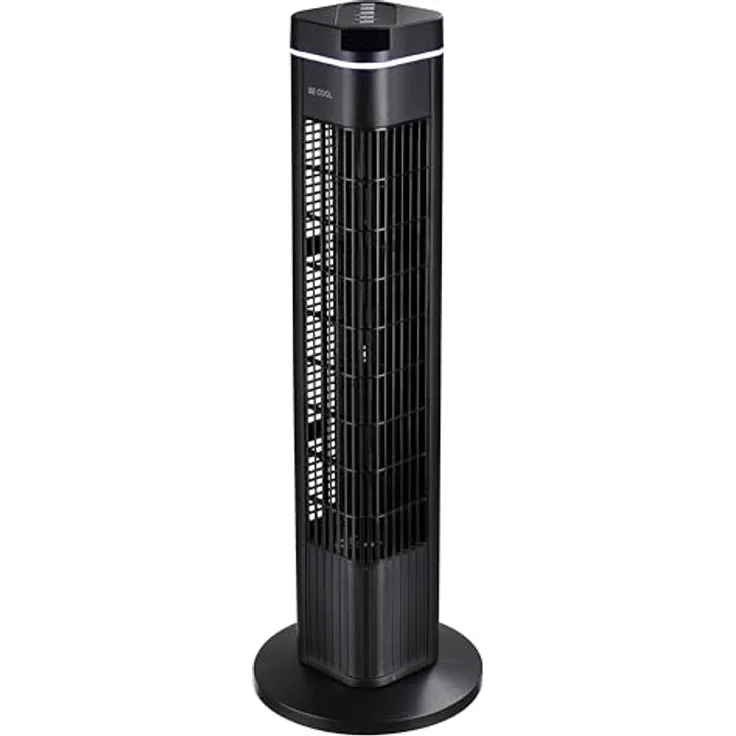 Be Cool Turmventilator 73 cm, mit Fernbedienung, 3 Geschwindigkeitsstufen, 3 Windmodi, Timer bis 8 Std., Oszillation 70°, LED-Bedienfeld, Schwarz