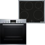 Bosch HND615LS66 Herd-Induktionskochfeld-Kombination (herdgesteuert), 59,4 cm breit, Autopilot 10-Automatikprogramme, Weiße LED-Display-Steuerung, Versenkknebel, Kindersicherung