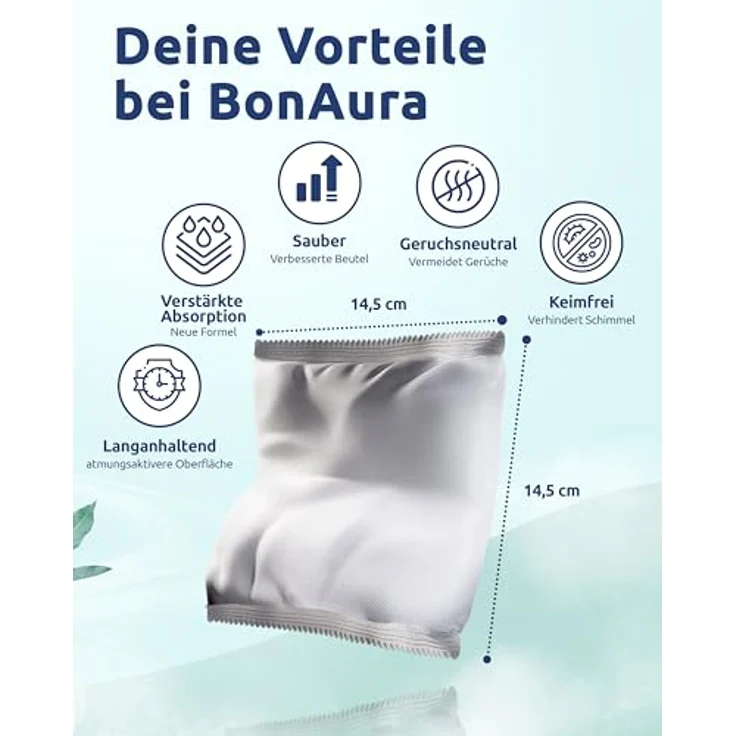 BonAura® Luftentfeuchter Nachfüllpack 6x 450g - Granulat Set für Räume bis 16m² - Effektiver Schimmel- und Geruchsschutz – Bild 2
