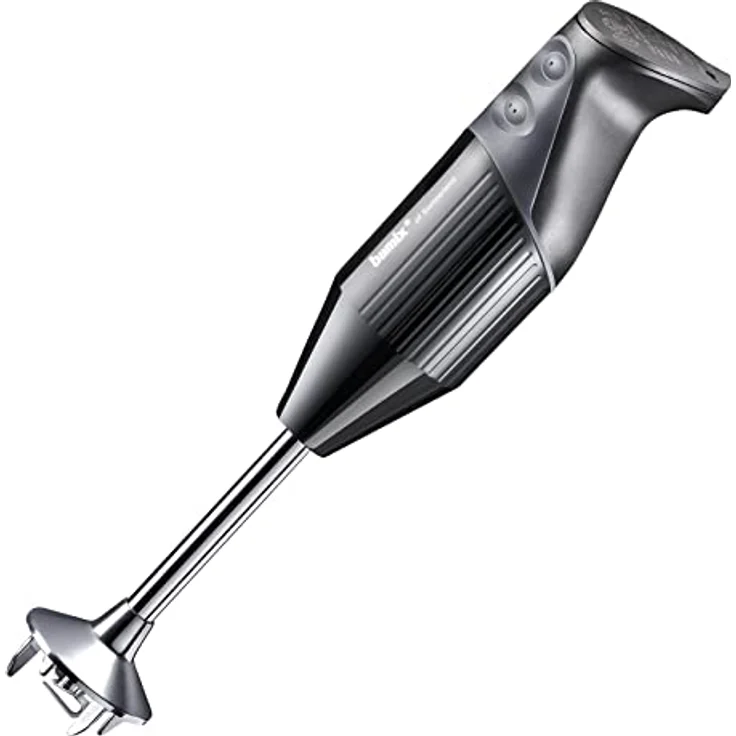 bamix Stabmixer Set M200 SWISSLINE inkl. Multifunktionsmesser, Quirl, Schlagscheibe, Prozessor, Becher, Halterung, 200 Watt, 2-Stufen, Edelstahl, Made in Switzerland - Schwarz – Bild 2