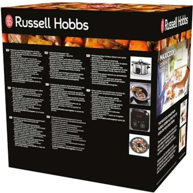 Russell Hobbs Digitaler Slow Cooker, Schongarer, einstellbare Garzeit, programmierbarer Timer, 6.0l, 3 Temperatureinstellungen, MaxiCook Slowcooker 22750-56 – Bild 2