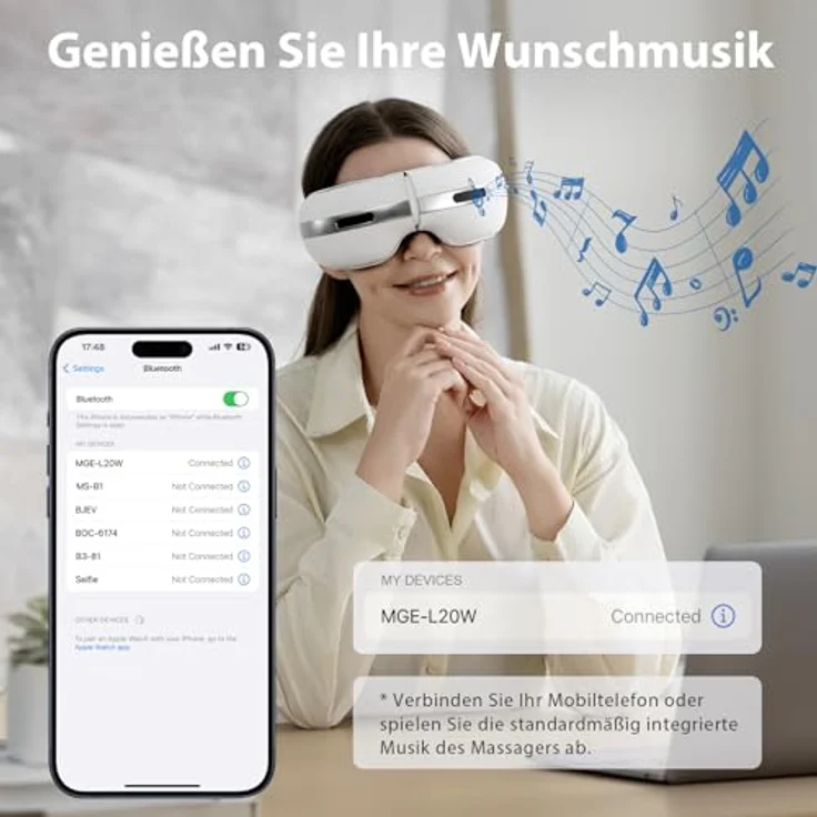 NAIPO Augenmassagegerät mit dualer Heiß- und Kältetherapie, Vibration, Luftkompressionsmassage - Technologisches und platzsparendes Design – Bild 2