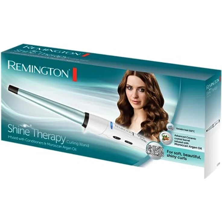 Remington Shine Therapy CI53W Konischer Lockenstab, kegelförmig, 13 bis 25 mm für Spirallocken, Keramikbeschichtung angereichert mit marrokanischem Arganöl, weiß – Bild 2