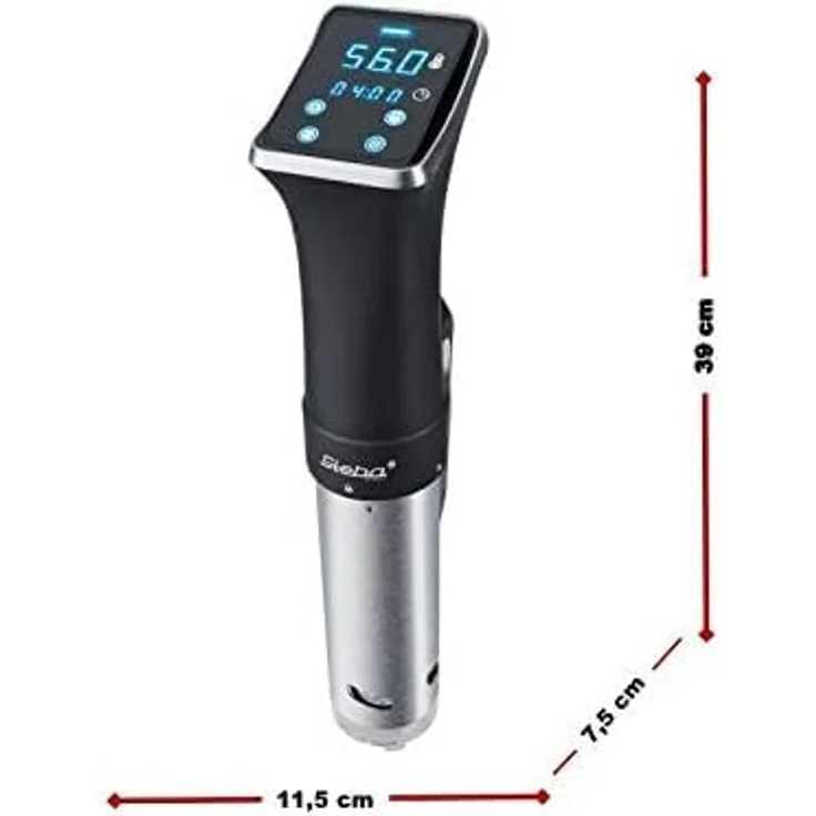 Steba Sous-Vide Garer SV 75, Wasserdicht nach IPX 7, Erwärmt 20 Liter in ca. 45 Min auf 56°C, Abweichung max. 0,1°C, Wasserumwälzung 12,0 L-Min, Mobil einsetzbar, für alle Töpfe ab 15 cm Tiefe, 800 Watt, Edelstahl – Bild 3