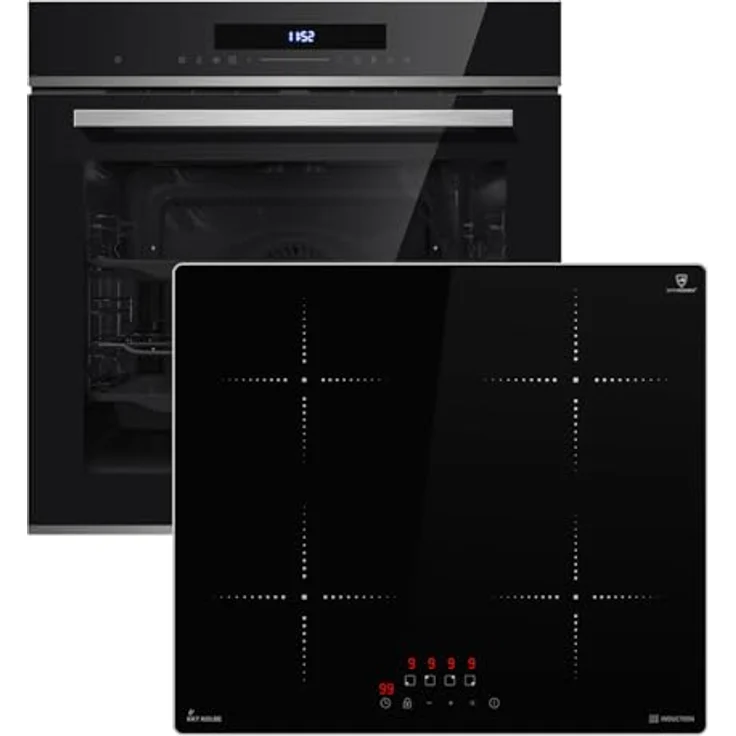 KKT KOLBE Autarkes Herdset SET8019IH859ED, 60cm Einbaubackofen EB8019EDP + 59cm Induktionskochfeld IH85900ED, Pyrolyse, Grill, Umluft, Heißluft, Teleskopauszüge, Automatik-Timer – Bild 1