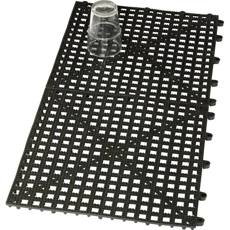 FUCHS Gummi-Abtropfmatte schwere Ausführung, steckbar, 31,5 x 31,5 cm, schwarz, 2er Pack