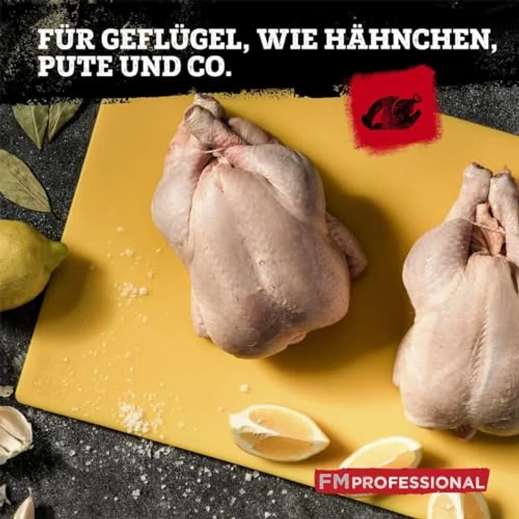 FMprofessional Schneidebrett aus Kunststoff, Extra Groß, Gelb für Geflügel, HACCP-Farbcodierung, spülmaschinenfest, ca. 45 x 30 cm – Bild 4