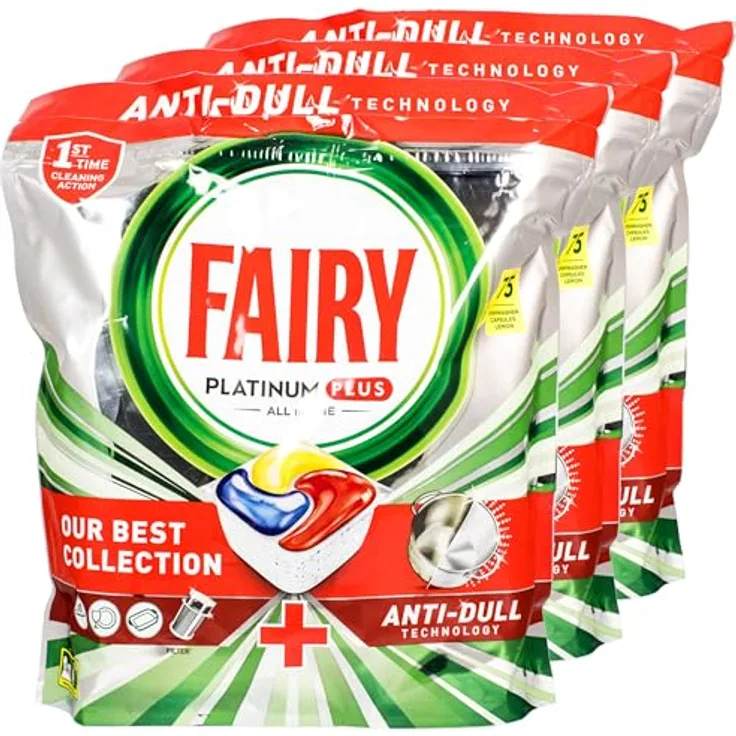 Fairy Platinum Plus All In One Anti-Schleier Spülmaschinentabs, Zitrone, beste Reinigung für strahlend glänzendes Geschirr