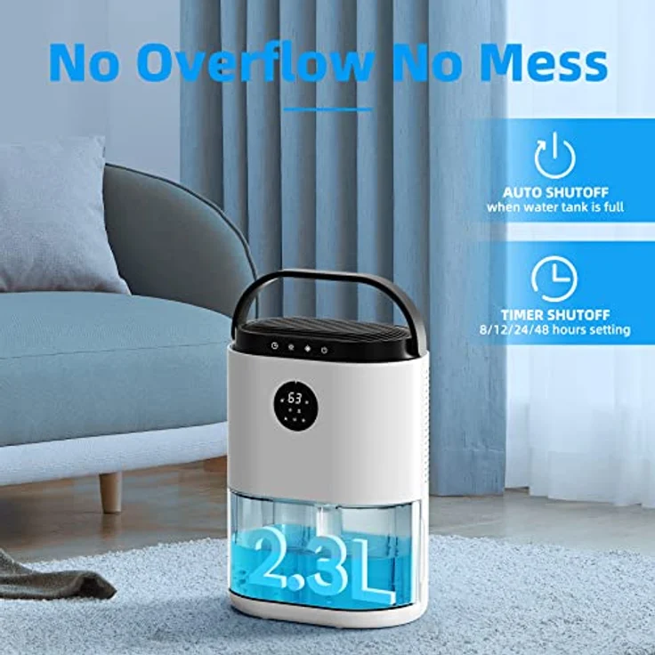 CONOPU Luftentfeuchter für Zuhause, 2300 ml große Luftentfeuchter für Schlafzimmer, Badezimmer, automatisches Abtauen, automatisches Ausschalten, 3 Modi Feuchtigkeitsregelung – Bild 5