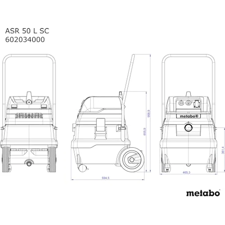 Metabo Allessauger ASR 50 L SC 1400Watt, Elektrowerkzeug-Nass-/Trockensauger, in Karton verpackt – Bild 3