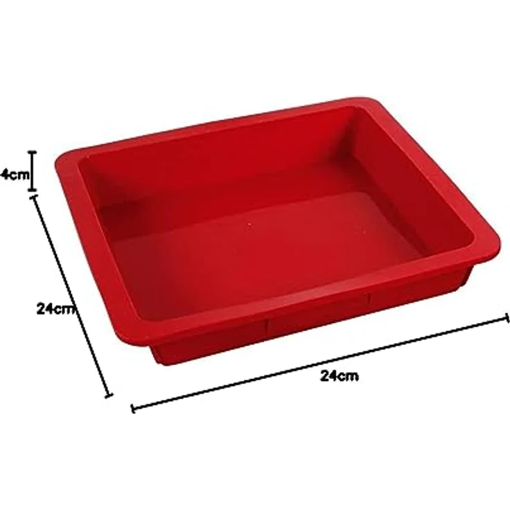 Crealys 513014 Backform, quadratisch, aus Silikon, Rot – Bild 7