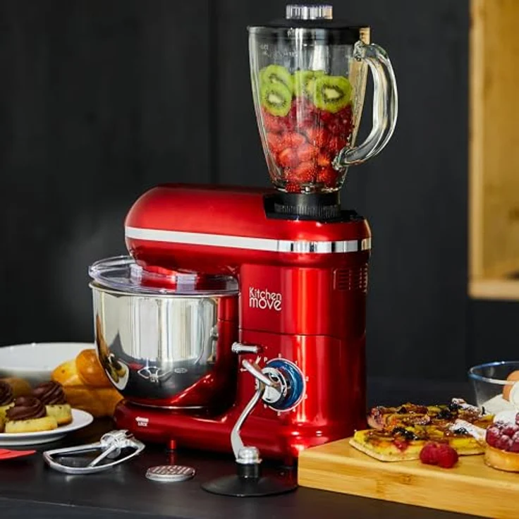 Dallas Pro Multifunktions-Küchenmaschine, Zerkleinerer, 1500 W, Schüssel, 5,5 l, Rot – Bild 8