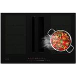 Klarstein Kochfeld mit Dunstabzug Integriert, 8400 Watt Induktionskochfeld mit ThermoBoost-Funktion, VarioHeating-Modus, EcoThermo-Modus, Touch Control