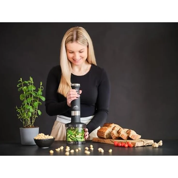 ETA Massimo I, Leistungsstarker Stabmixer mit 1200 W, Edelstahl, 4-Klingen-Messer, inkl. Zubehörset – Bild 4