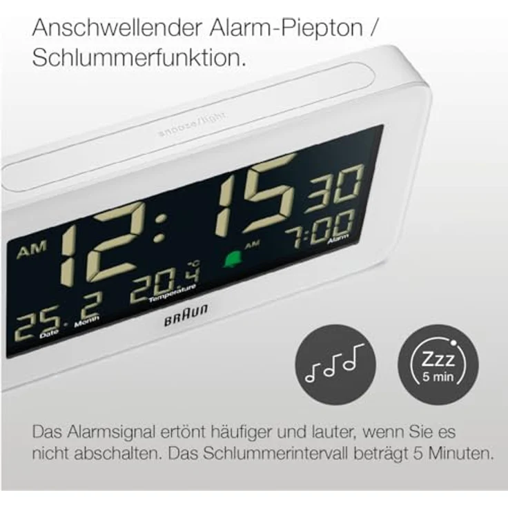 Braun BC10W digitaler Wecker – Bild 6