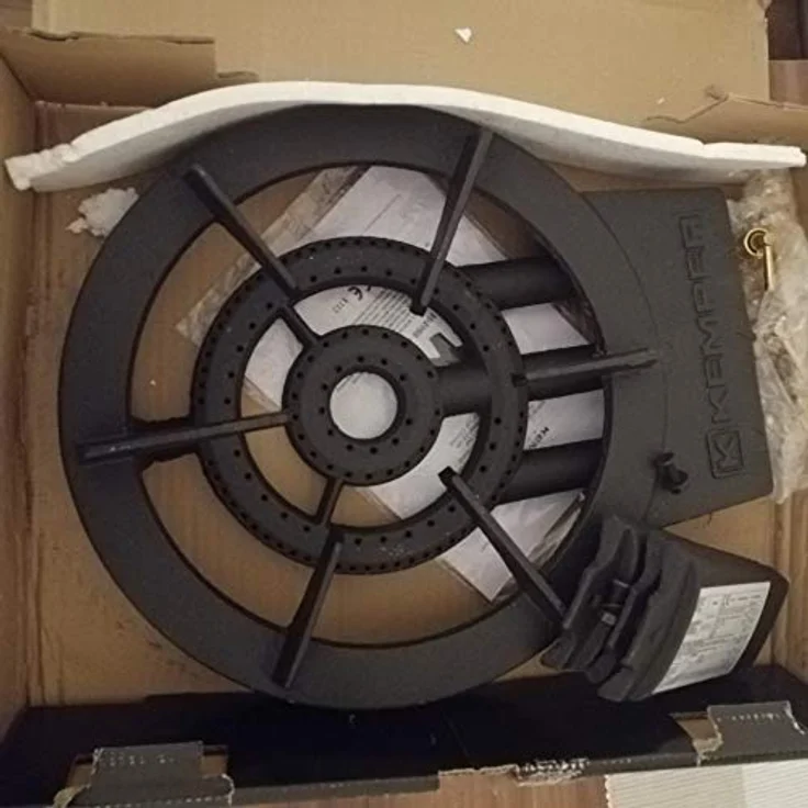 Kemper Starkbrenner, Gas Kochplatte mit 8,6 kW Leistung, Schwarz, aus Gusseisen mit drei Hähnen und Doppelbrenner – Bild 4
