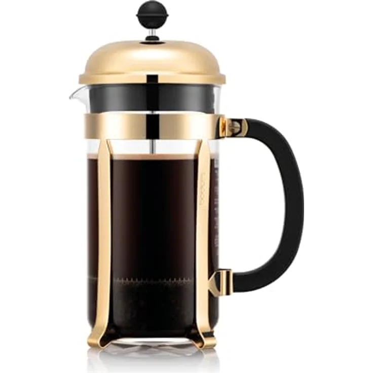Bodum Chambord Kaffeebereiter 8 Tassen mit Metallrahmen, Edelstahl, Gold, 24 x 50 x 27.2 cm – Bild 2